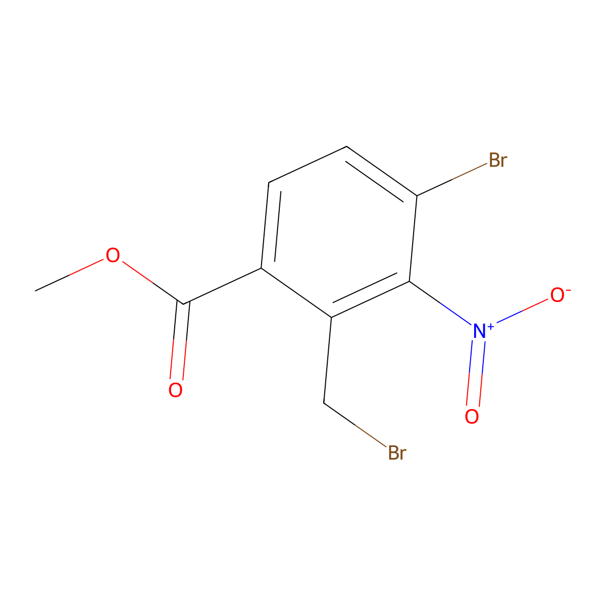 Methyl 4-bromo-2-(bromomethyl)-3-nitrobenzoate molecular structure, CAS 2383202-97-7