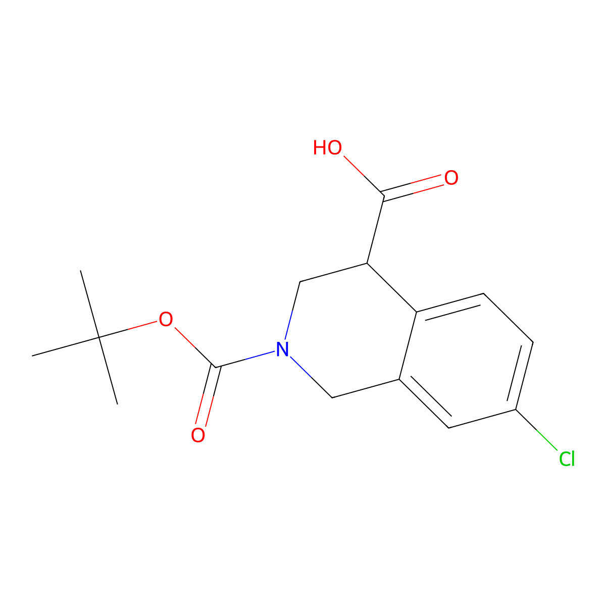 2-[(Tert-butoxy)carbonyl]-7-chloro-1,2,3,4-tetrahydroisoquinoline-4-carboxylic acid molecular structure, CAS 2383203-14-1