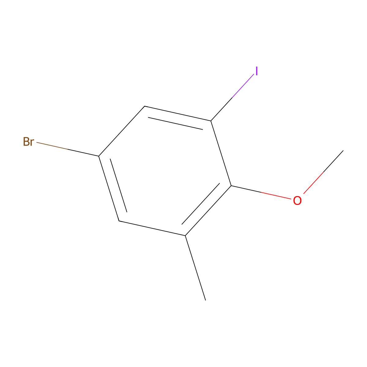 5-Bromo-1-iodo-2-methoxy-3-methylbenzene molecular structure, CAS 2383222-29-3