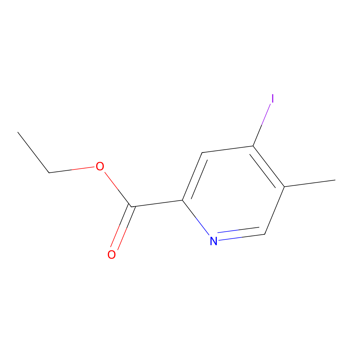 Ethyl 4-iodo-5-methylpicolinate molecular structure, CAS 2383224-06-2