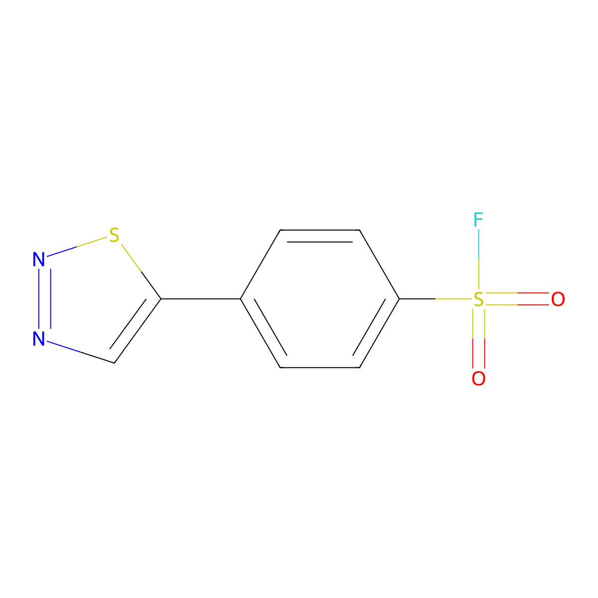 4-(1,2,3-Thiadiazol-5-yl)benzene-1-sulfonyl fluoride molecular structure, CAS 2383236-51-7