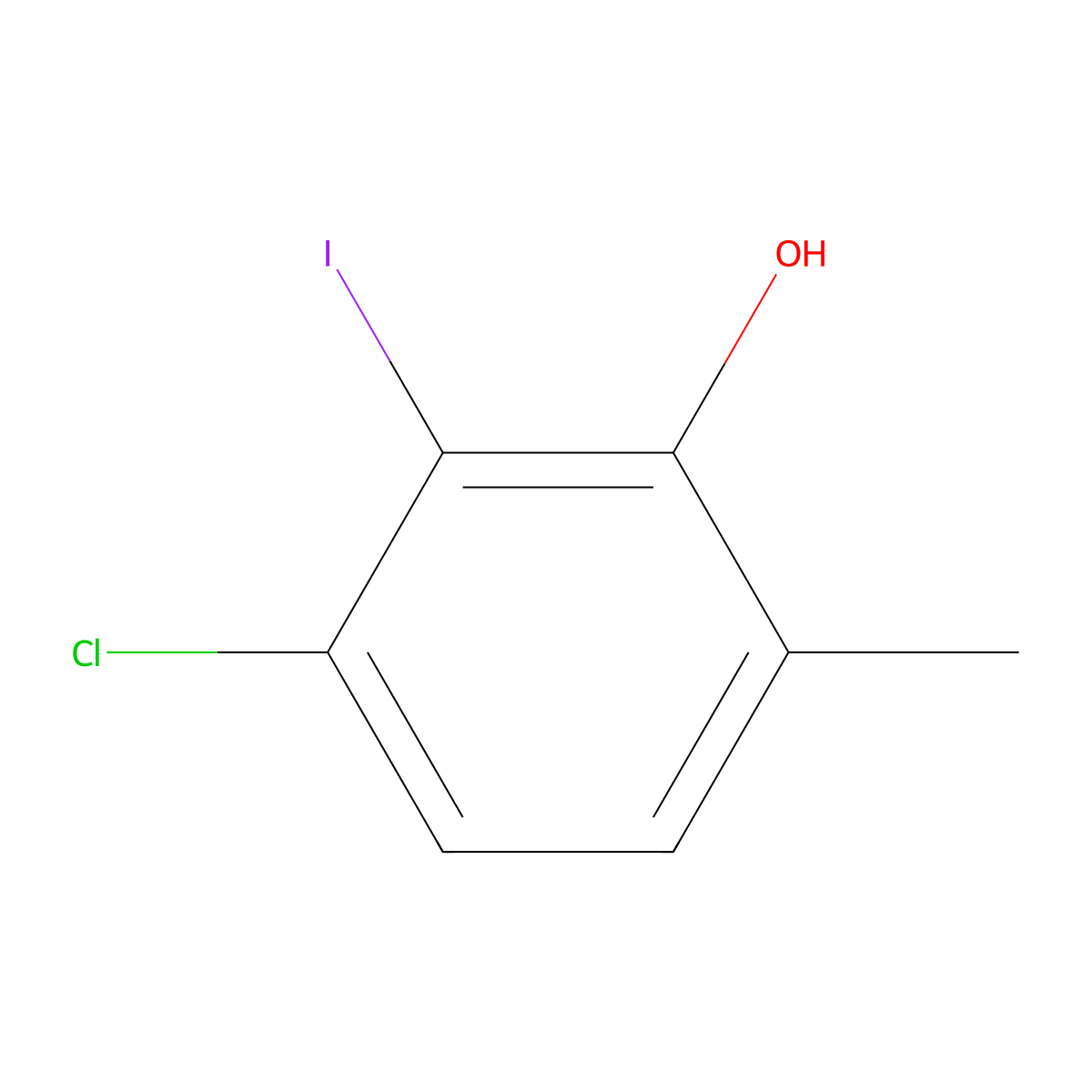 3-Chloro-2-iodo-6-methylphenol molecular structure, CAS 2383239-16-3