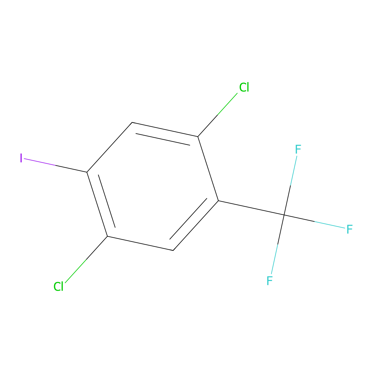 1,4-Dichloro-2-iodo-5-(trifluoromethyl)benzene molecular structure, CAS 2383245-39-2