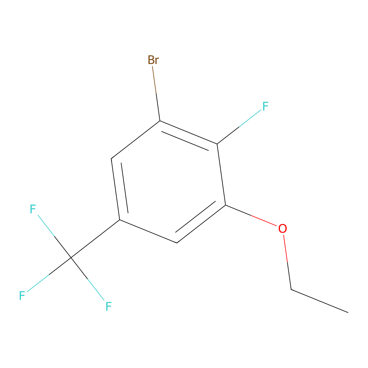1-Bromo-3-ethoxy-2-fluoro-5-(trifluoromethyl)benzene molecular structure, CAS 2383246-41-9