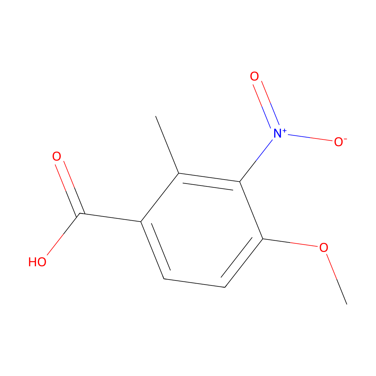 4-Methoxy-2-methyl-3-nitrobenzoic acid molecular structure, CAS 2383249-84-9