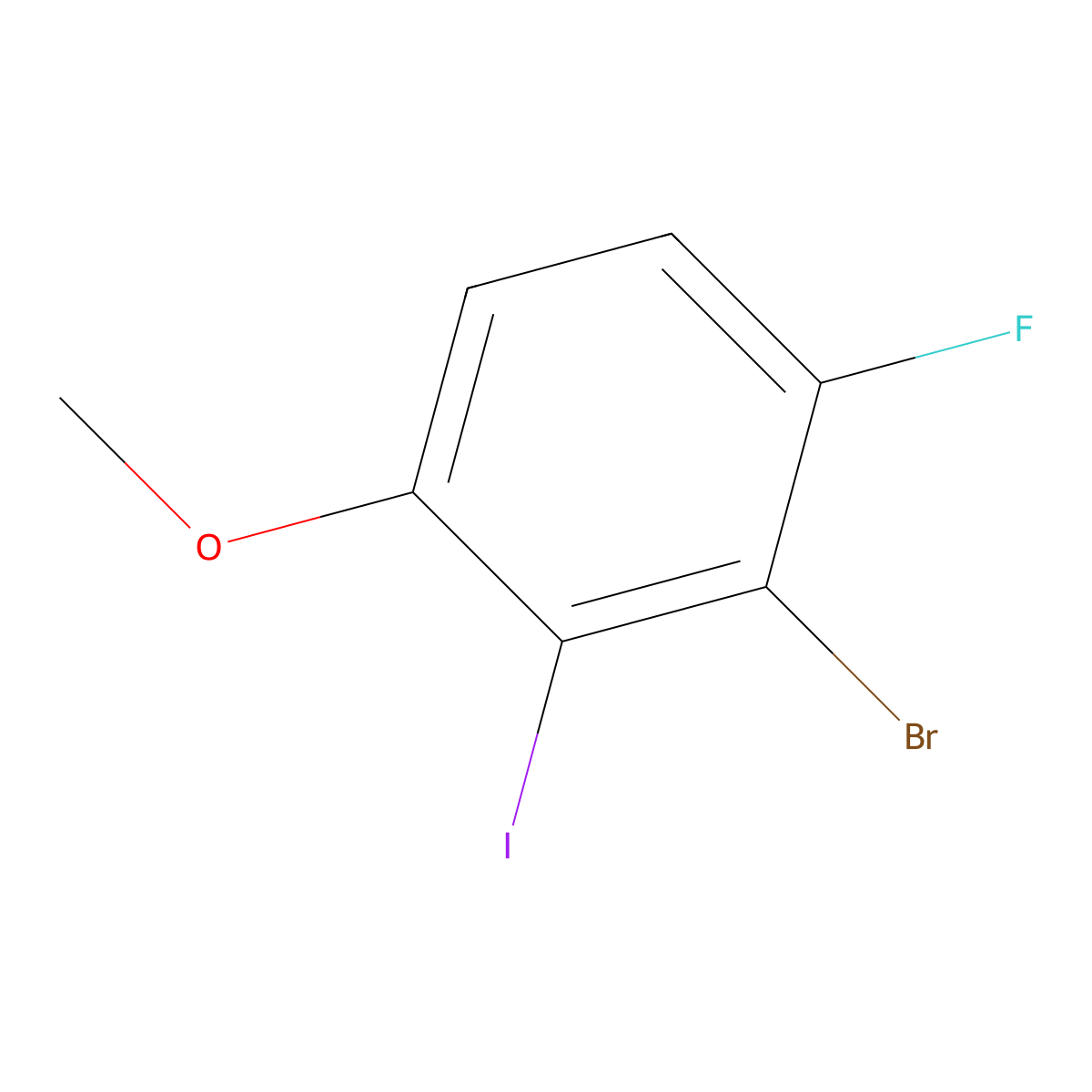 2-Bromo-1-fluoro-3-iodo-4-methoxybenzene molecular structure, CAS 2383276-23-9