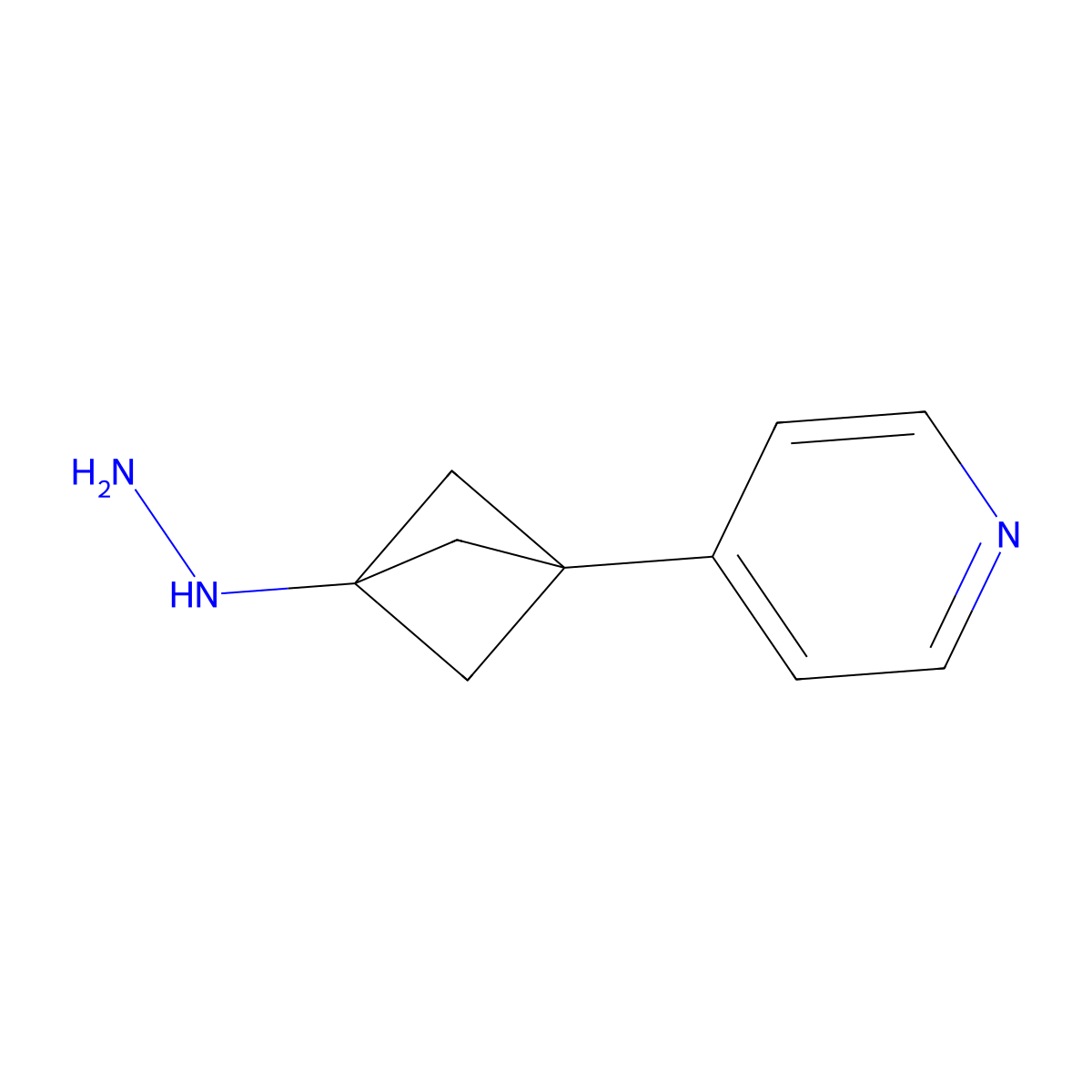 4-(3-Hydrazineylbicyclo[1.1.1]pentan-1-yl)pyridine molecular structure, CAS 2383297-55-8