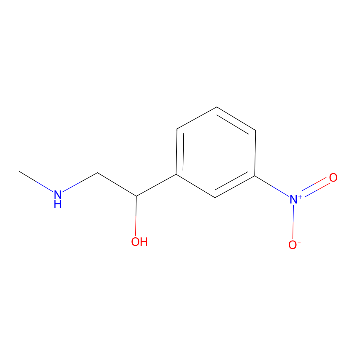 2-(Methylamino)-1-(3-nitrophenyl)ethan-1-ol molecular structure, CAS 23833-11-6