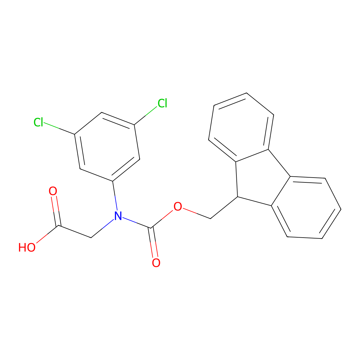 2-[(3,5-dichlorophenyl)({[(9H-fluoren-9-yl)methoxy]carbonyl})amino]acetic acid molecular structure, CAS 2383308-27-6