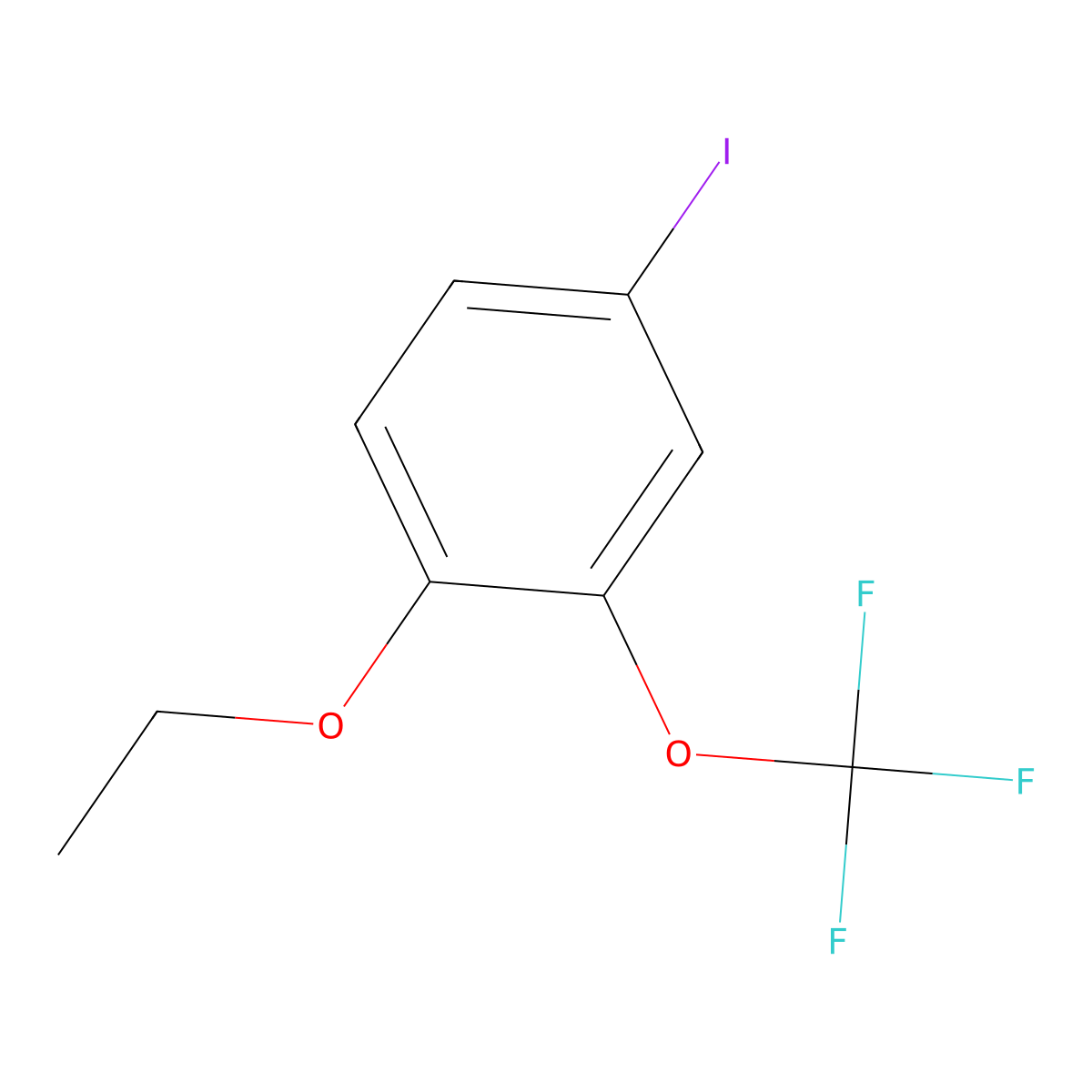1-Ethoxy-4-iodo-2-(trifluoromethoxy)benzene molecular structure, CAS 2383332-27-0