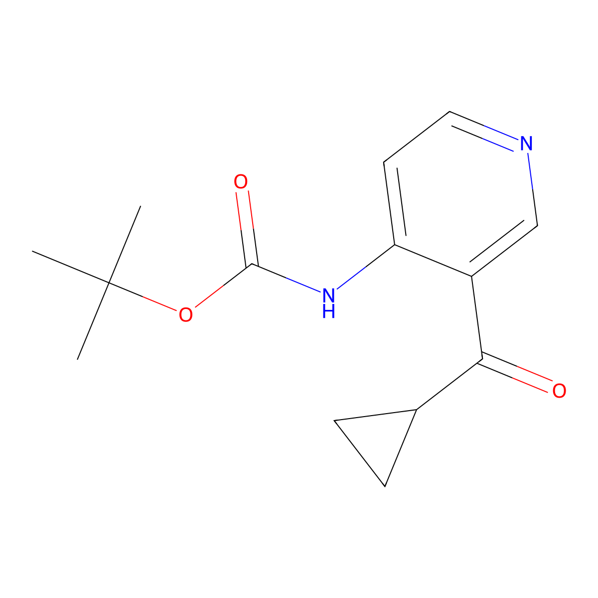 tert-butyl N-(3-cyclopropanecarbonylpyridin-4-yl)carbamate molecular structure, CAS 2383341-64-6