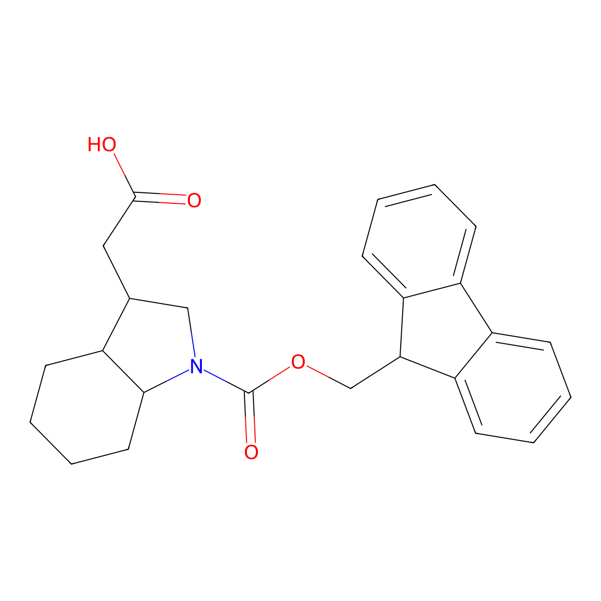 2-(1-{[(9H-fluoren-9-yl)methoxy]carbonyl}-octahydro-1H-indol-3-yl)acetic acid molecular structure, CAS 2383346-87-8