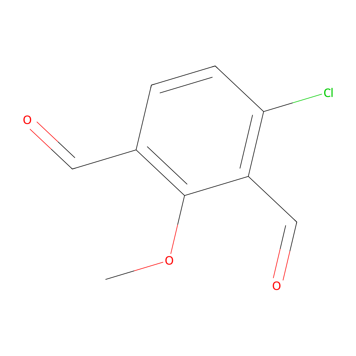 4-Chloro-2-methoxyisophthalaldehyde molecular structure, CAS 2383350-99-8