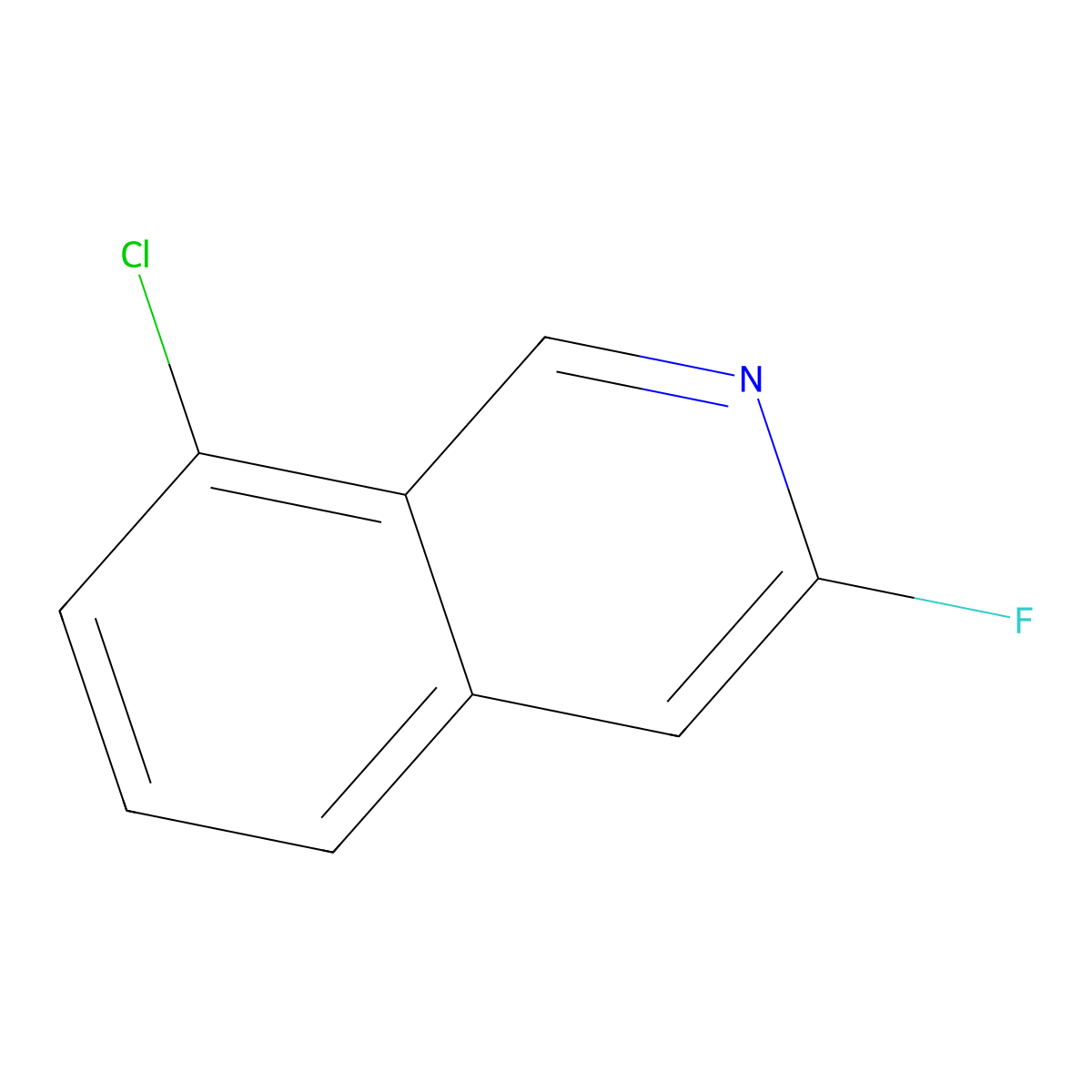 8-Chloro-3-fluoroisoquinoline molecular structure, CAS 2383357-02-4