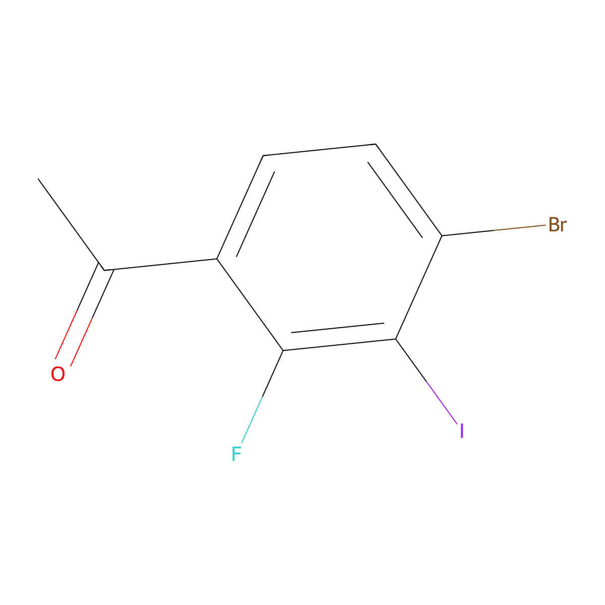 1-(4-Bromo-2-fluoro-3-iodophenyl)ethanone molecular structure, CAS 2383369-73-9
