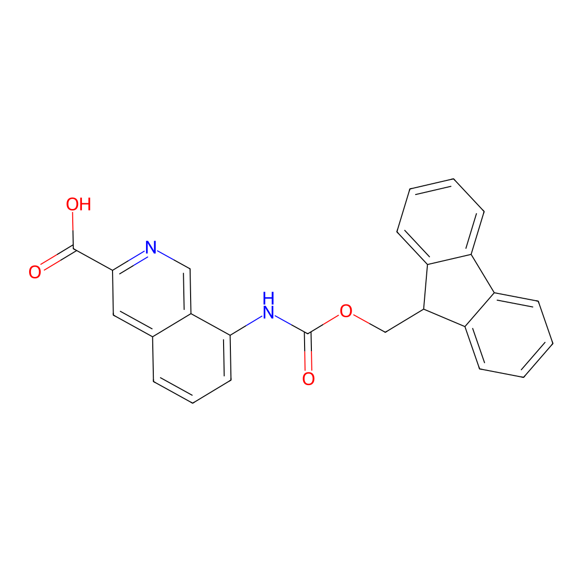 8-({[(9H-fluoren-9-yl)methoxy]carbonyl}amino)isoquinoline-3-carboxylic acid molecular structure, CAS 2383383-52-4