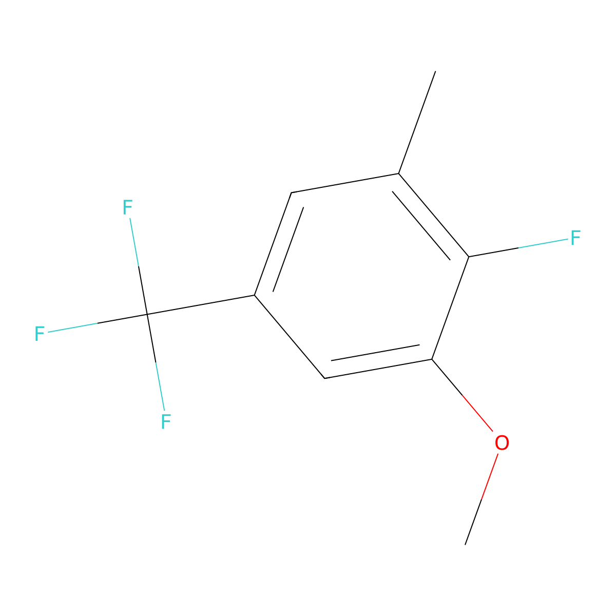 2-Fluoro-1-methoxy-3-methyl-5-(trifluoromethyl)benzene molecular structure, CAS 2383384-61-8
