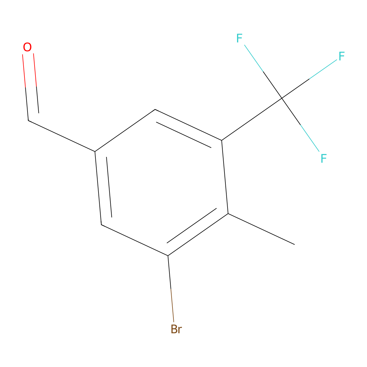 3-Bromo-4-methyl-5-(trifluoromethyl)benzaldehyde molecular structure, CAS 2383384-91-4
