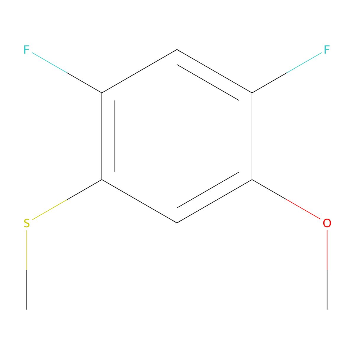 (2,4-Difluoro-5-methoxyphenyl)(methyl)sulfane molecular structure, CAS 2383386-04-5