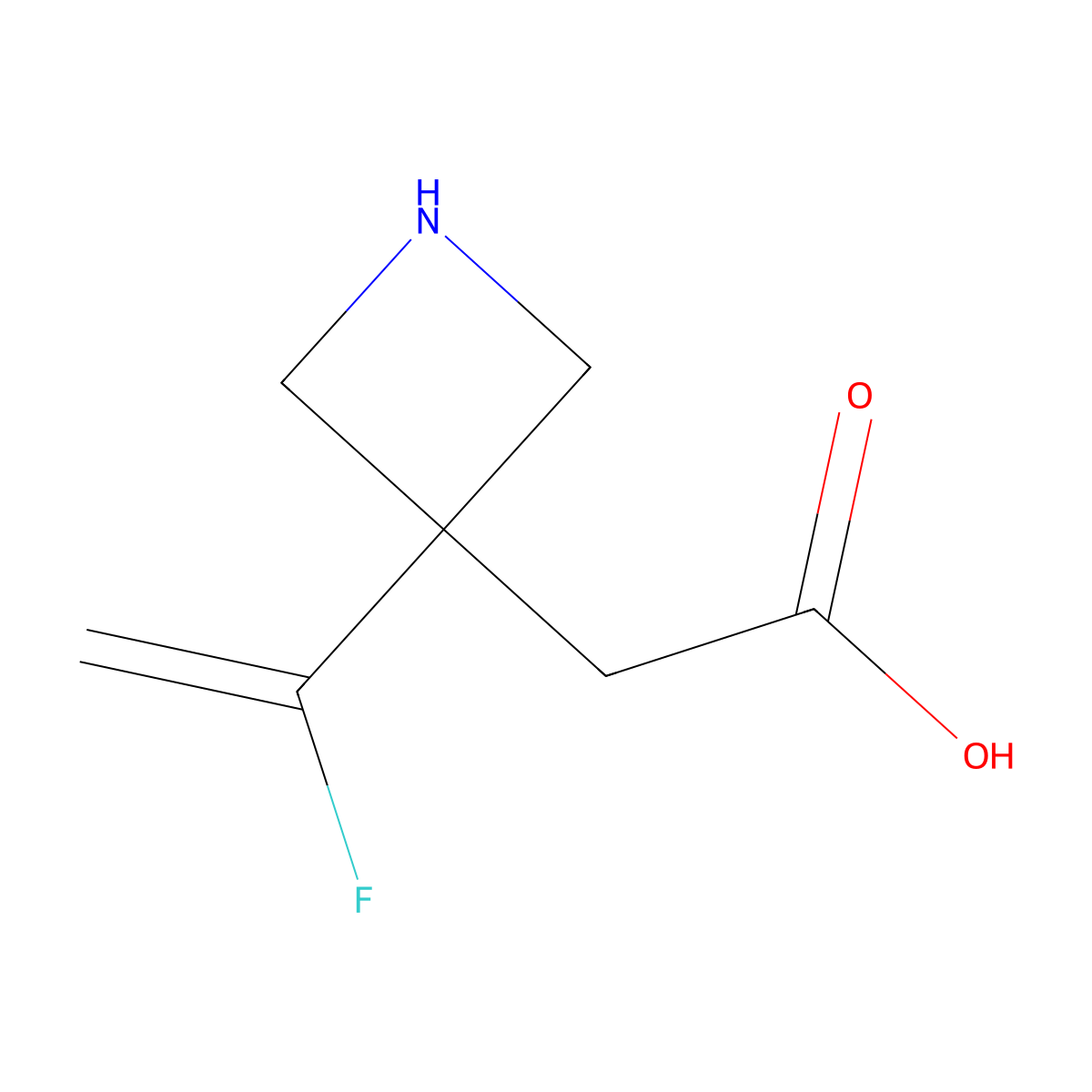 2-[3-(1-Fluoroethenyl)azetidin-3-yl]acetic acid molecular structure, CAS 2383397-65-5