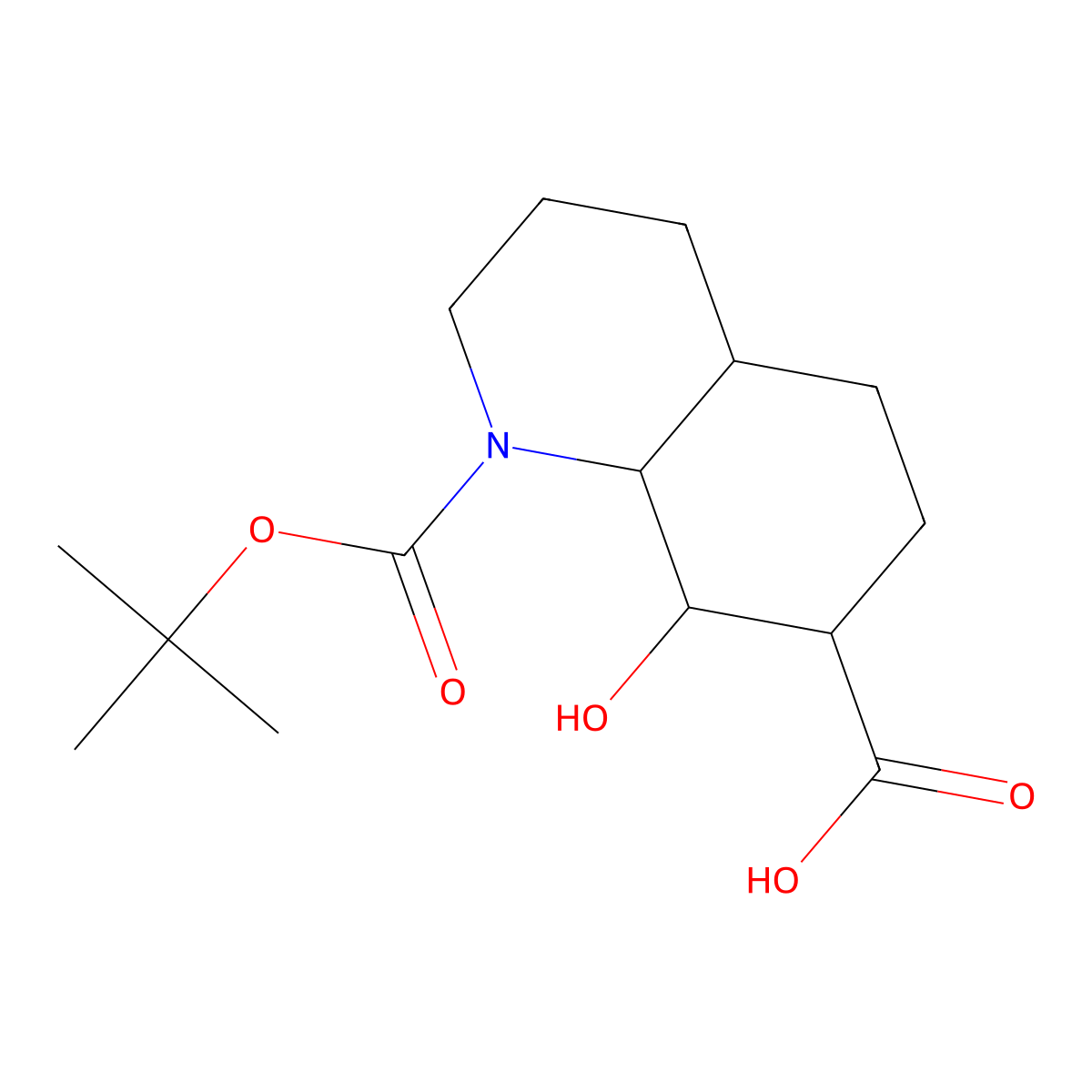 1-[(Tert-butoxy)carbonyl]-8-hydroxy-decahydroquinoline-7-carboxylic acid molecular structure, CAS 2383416-55-3