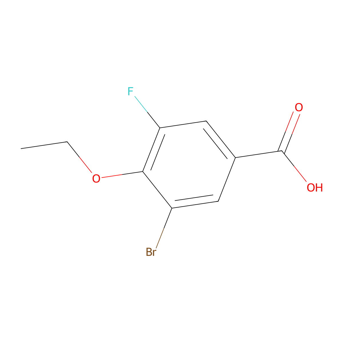 3-Bromo-4-ethoxy-5-fluorobenzoic acid molecular structure, CAS 2383424-68-6