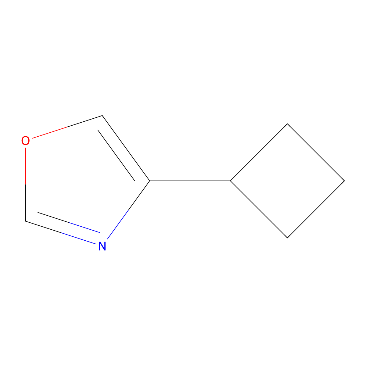 4-Cyclobutyl-1,3-oxazole molecular structure, CAS 2383432-29-7