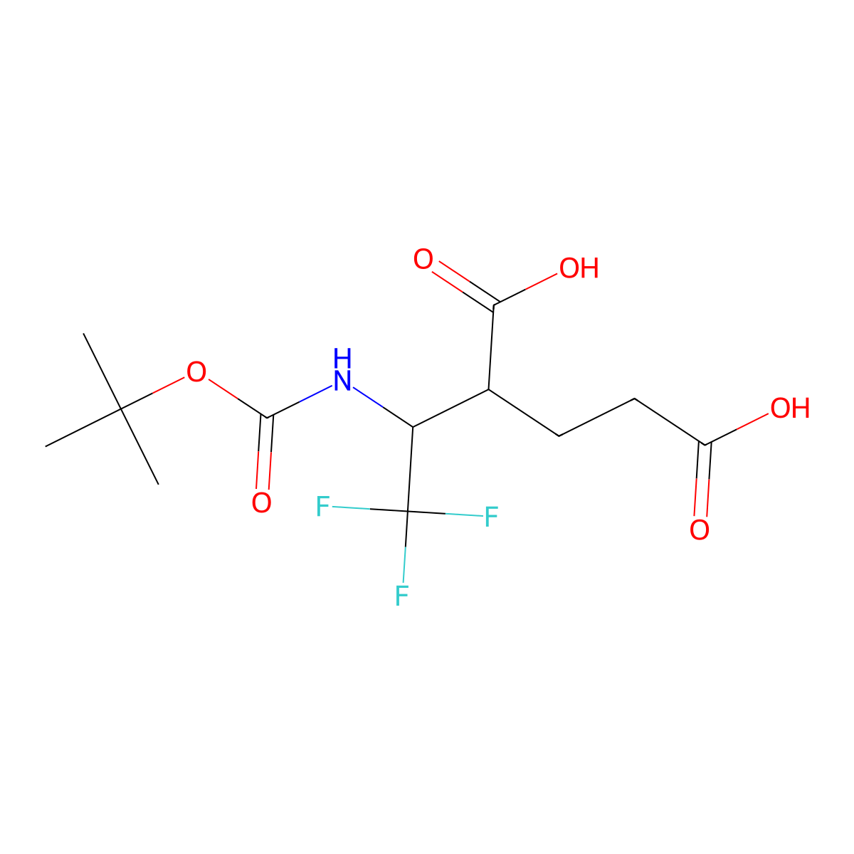 2-(1-{[(Tert-butoxy)carbonyl]amino}-2,2,2-trifluoroethyl)pentanedioic acid molecular structure, CAS 2383435-08-1