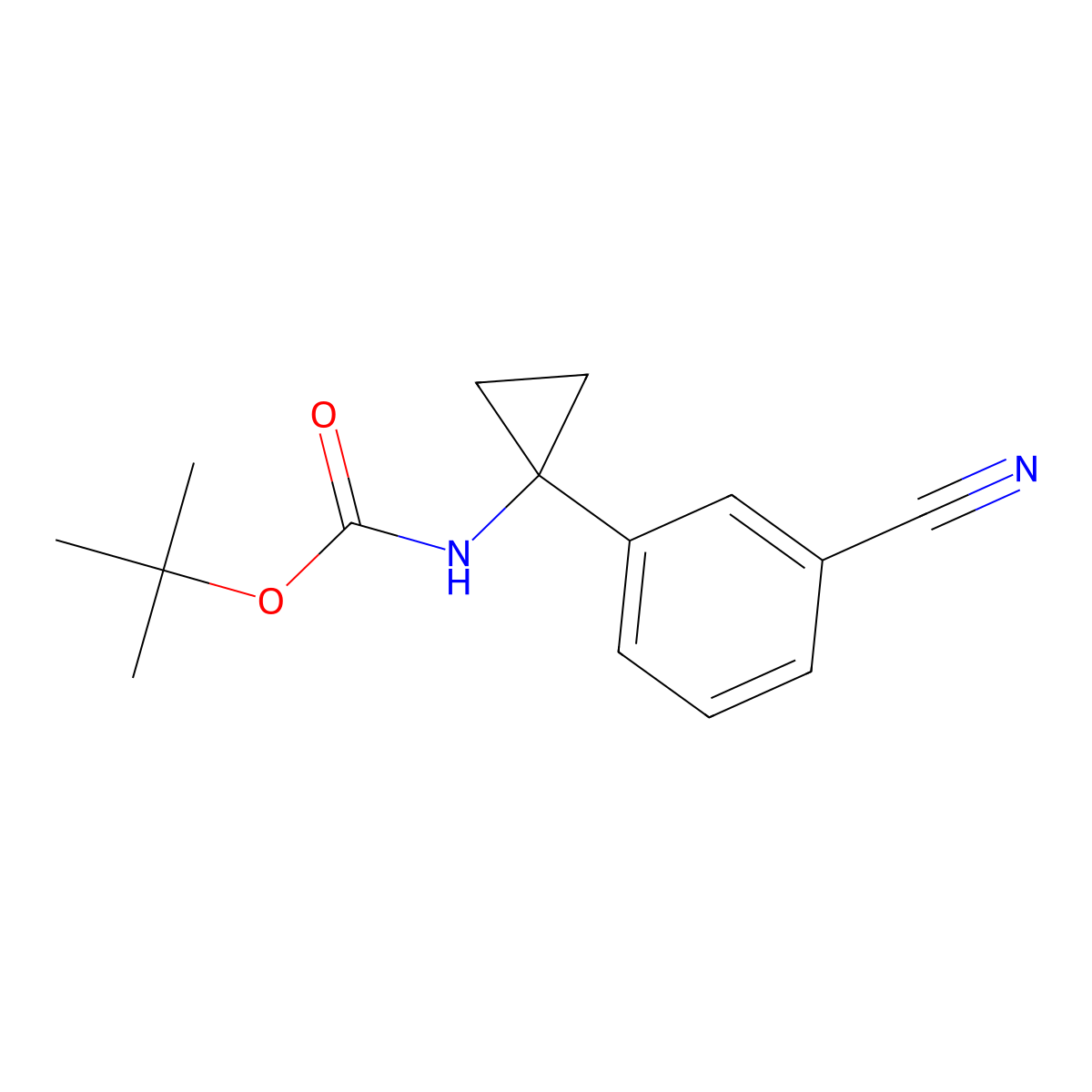tert-butyl N-[1-(3-cyanophenyl)cyclopropyl]carbamate molecular structure, CAS 2383436-47-1