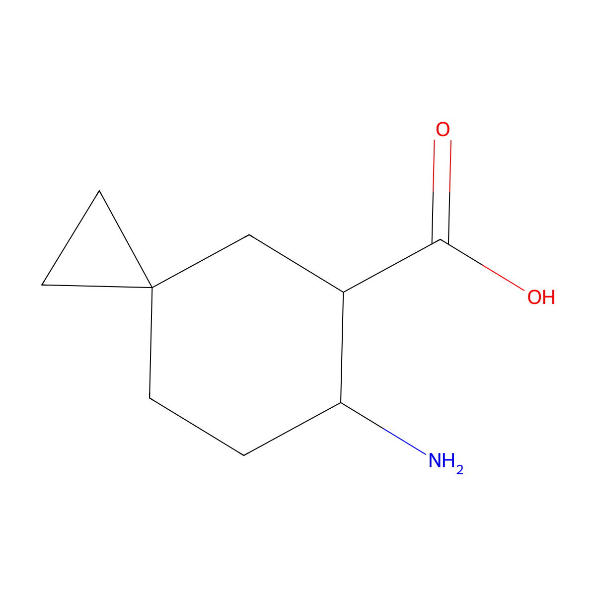 6-Aminospiro[2.5]octane-5-carboxylic acid molecular structure, CAS 2383438-49-9