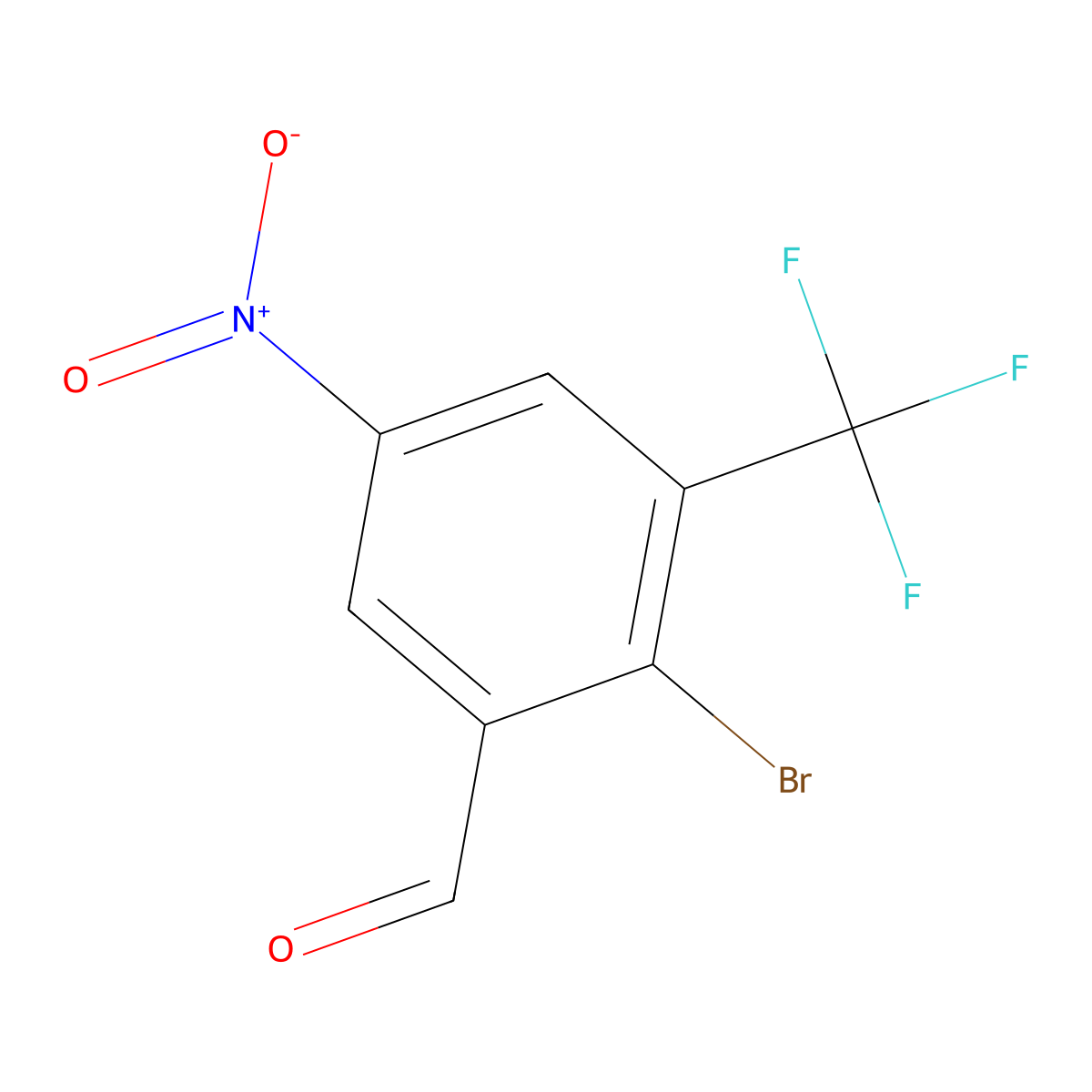 2-Bromo-5-nitro-3-(trifluoromethyl)benZaldehyde molecular structure, CAS 2383482-17-3