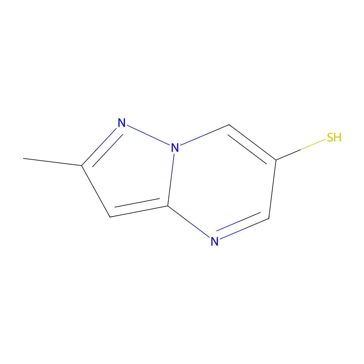 2-Methylpyrazolo[1,5-a]pyrimidine-6-thiol molecular structure, CAS 2383487-83-8