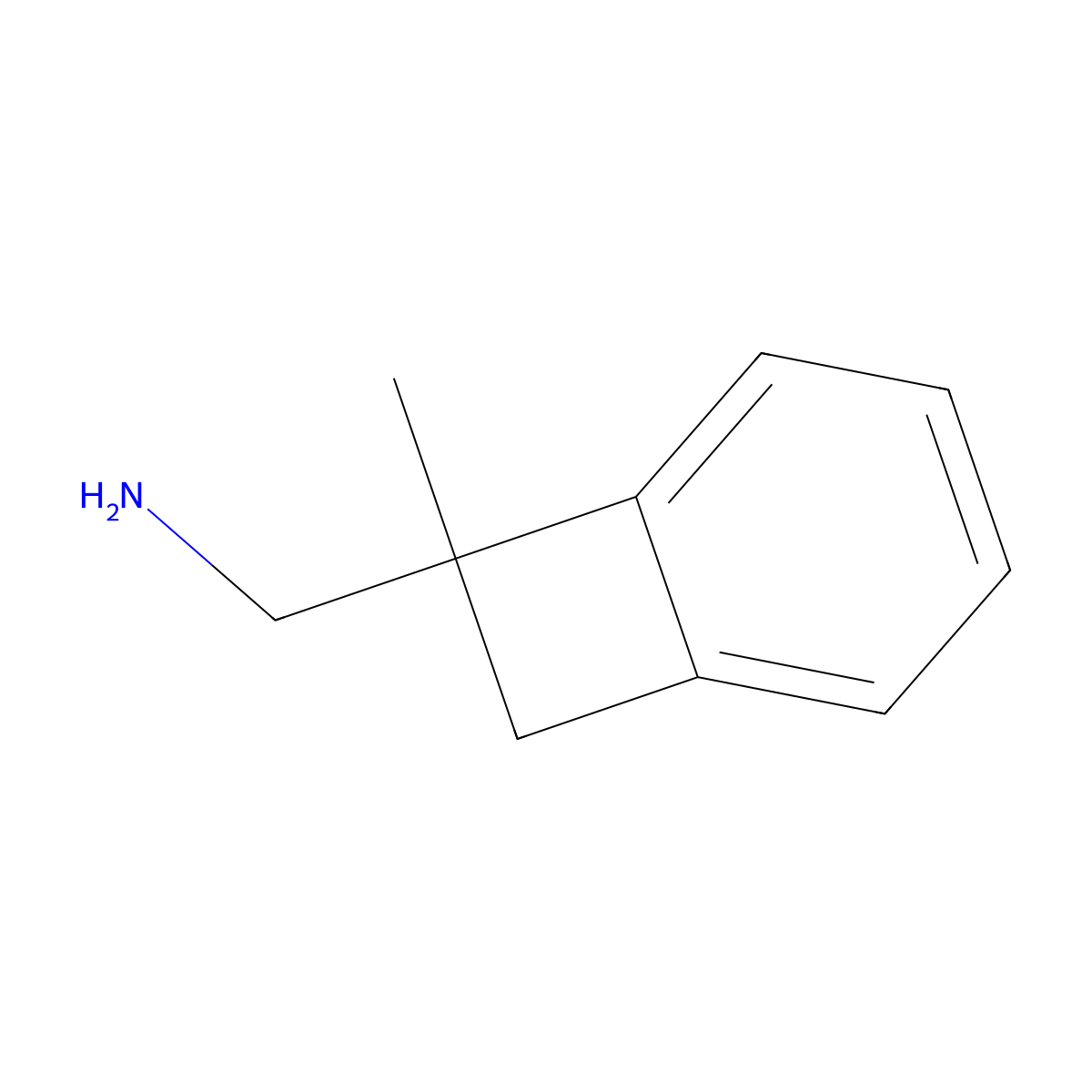 1-{7-Methylbicyclo[4.2.0]octa-1(6),2,4-trien-7-yl}methanamine molecular structure, CAS 2383500-11-4