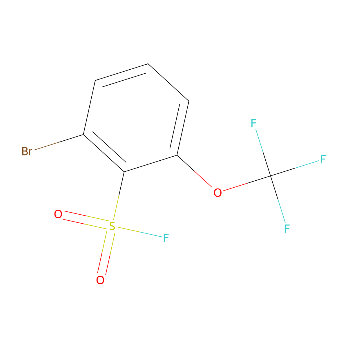2-Bromo-6-(trifluoromethoxy)benzene-1-sulfonyl fluoride molecular structure, CAS 2383500-38-5