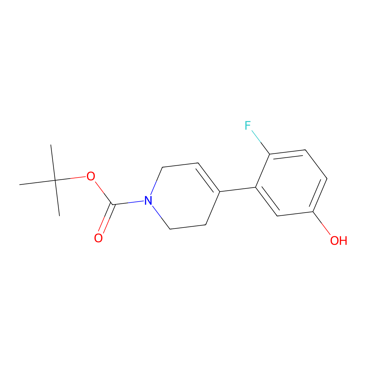 tert-butyl 4-(2-fluoro-5-hydroxyphenyl)-3,6-dihydropyridine-1(2H)-carboxylate molecular structure, CAS 2383505-15-3