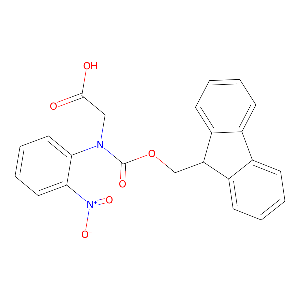 2-({[(9H-fluoren-9-yl)methoxy]carbonyl}(2-nitrophenyl)amino)acetic acid molecular structure, CAS 2383509-58-6