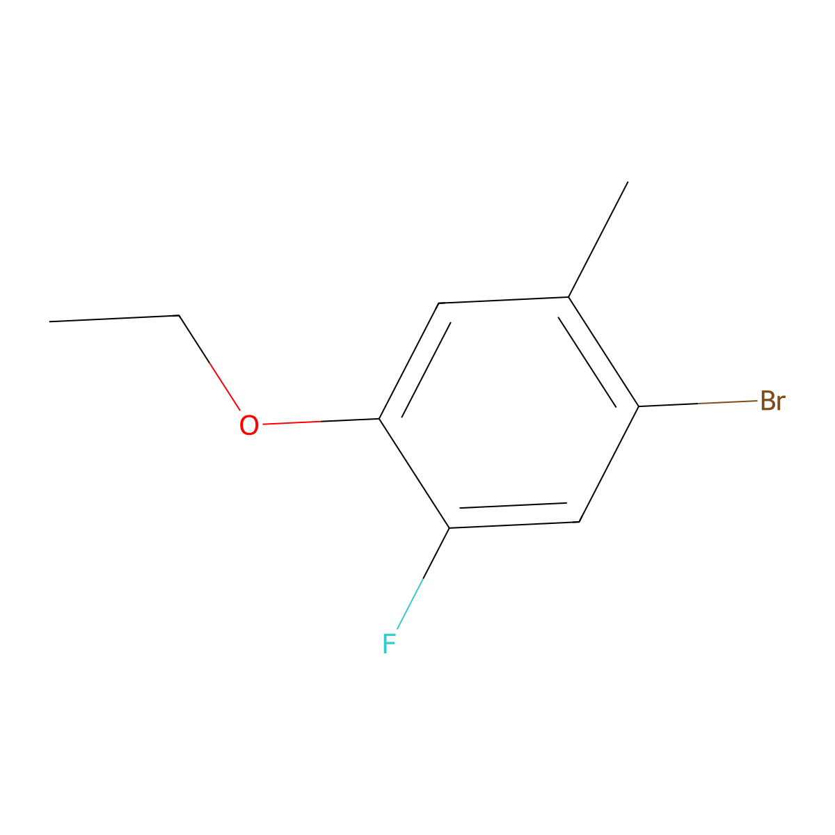 1-Bromo-4-ethoxy-5-fluoro-2-methylbenzene molecular structure, CAS 2383512-98-7