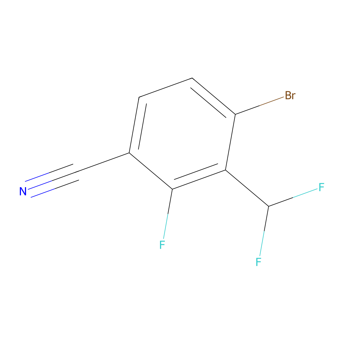 4-Bromo-3-(difluoromethyl)-2-fluorobenzonitrile molecular structure, CAS 2383513-57-1
