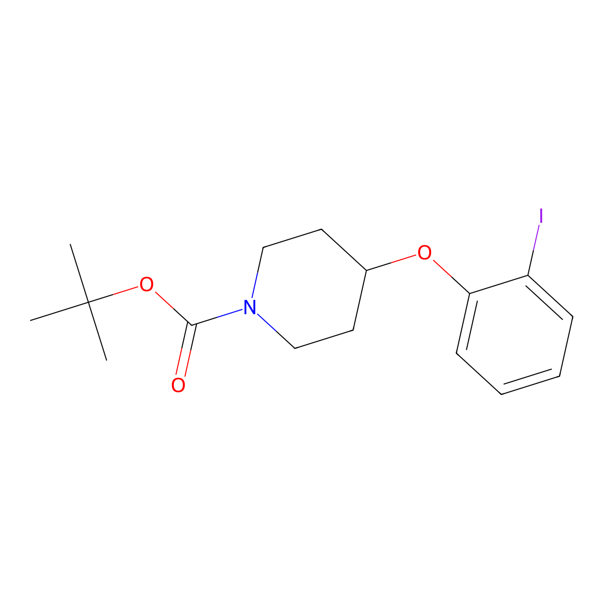 Tert-butyl 4-(2-iodophenoxy)piperidine-1-carboxylate molecular structure, CAS 2383521-04-6