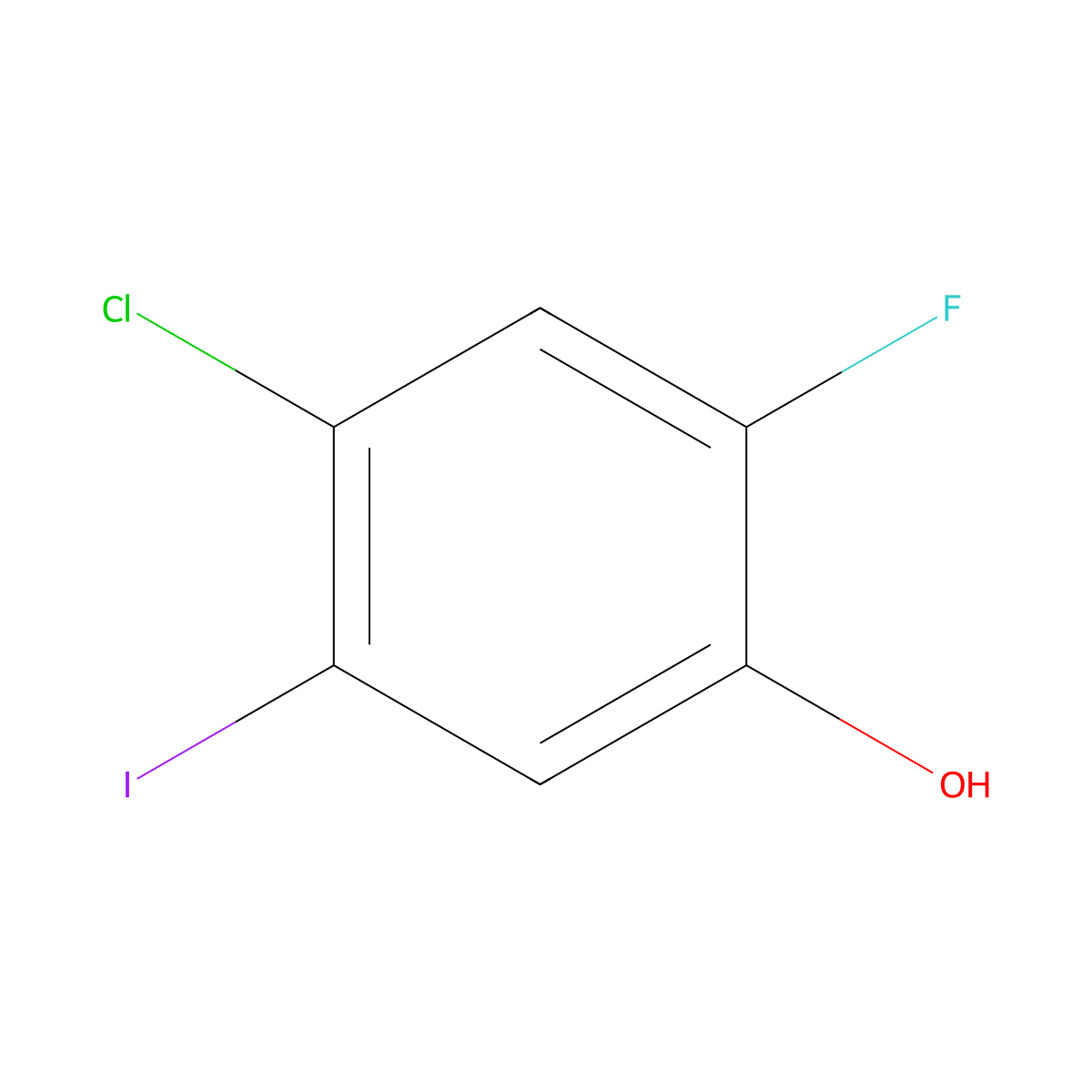 4-Chloro-2-fluoro-5-iodophenol molecular structure, CAS 2383527-53-3