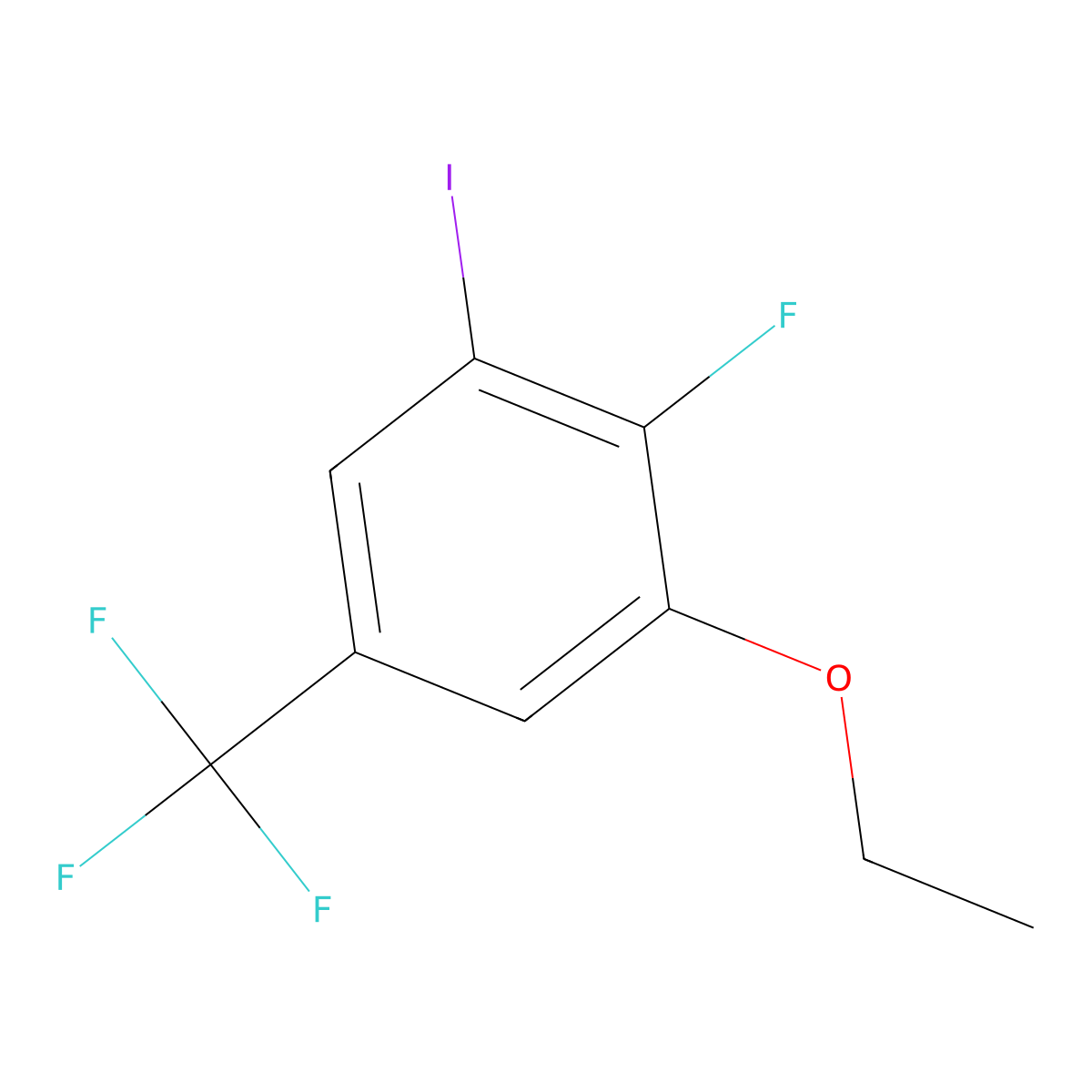 1-Ethoxy-2-fluoro-3-iodo-5-(trifluoromethyl)benzene molecular structure, CAS 2383527-59-9