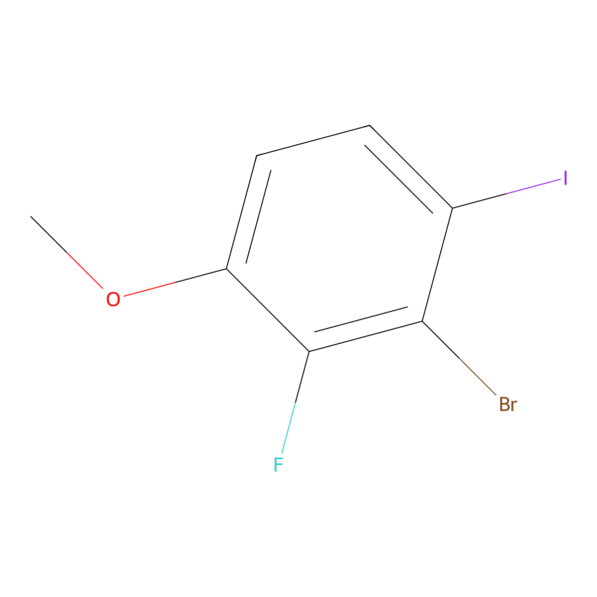 2-Bromo-3-fluoro-1-iodo-4-methoxybenzene molecular structure, CAS 2383537-23-1