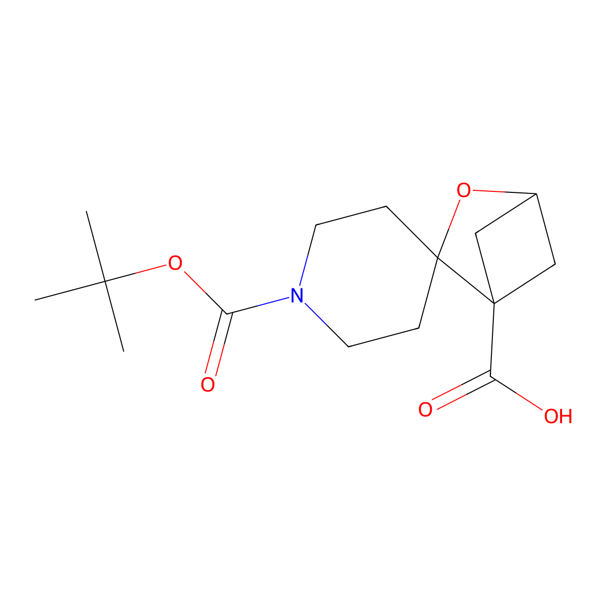 1'-[(2-Methylpropan-2-yl)oxycarbonyl]spiro[2-oxabicyclo[2.1.1]hexane-3,4'-piperidine]-4-carboxylic acid molecular structure, CAS 2383541-88-4