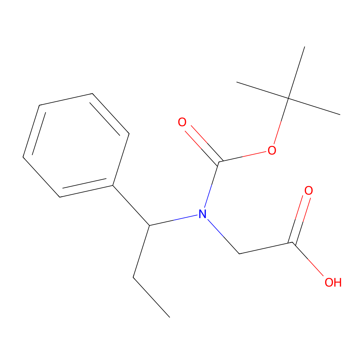 2-{[(Tert-butoxy)carbonyl](1-phenylpropyl)amino}acetic acid molecular structure, CAS 2383546-40-3