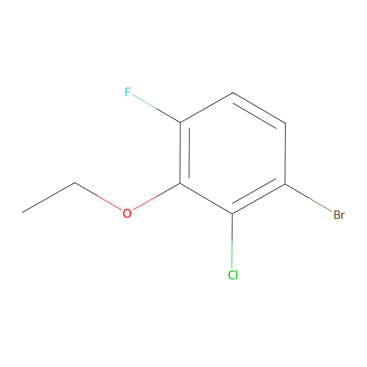 1-Bromo-2-chloro-3-ethoxy-4-fluorobenzene molecular structure, CAS 2383548-34-1