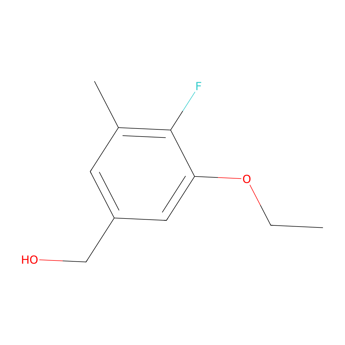 (3-Ethoxy-4-fluoro-5-methylphenyl)methanol molecular structure, CAS 2383549-05-9