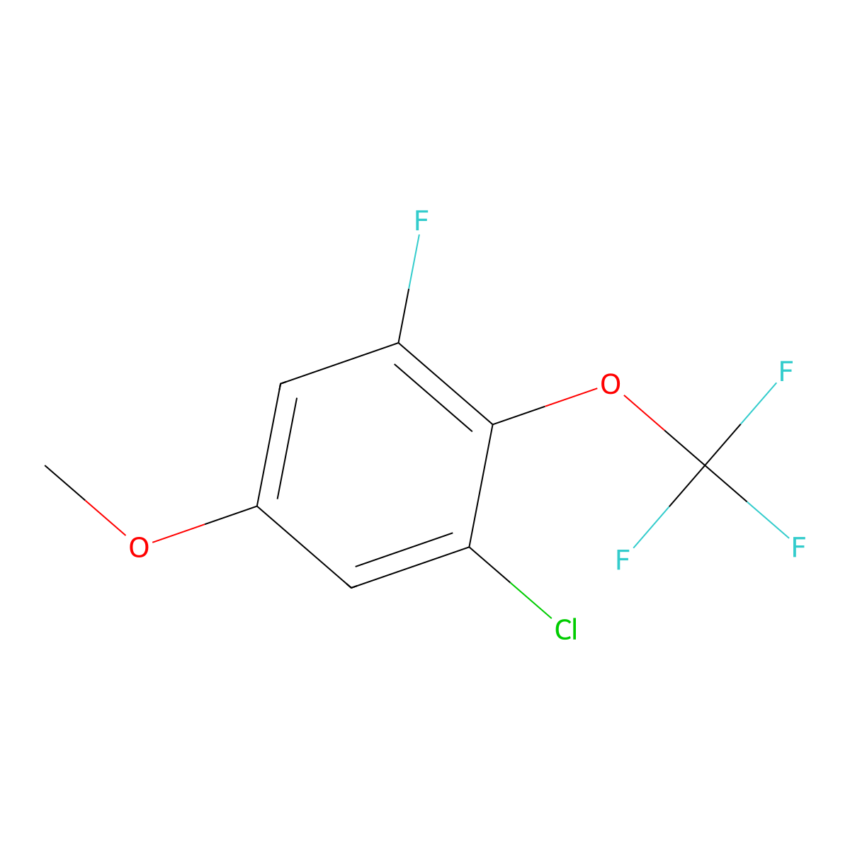 1-Chloro-3-fluoro-5-methoxy-2-(trifluoromethoxy)benzene molecular structure, CAS 2383550-40-9