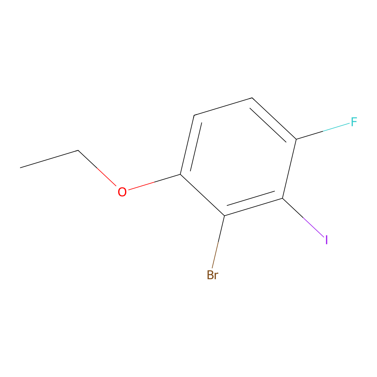 2-Bromo-1-ethoxy-4-fluoro-3-iodobenzene molecular structure, CAS 2383558-18-5