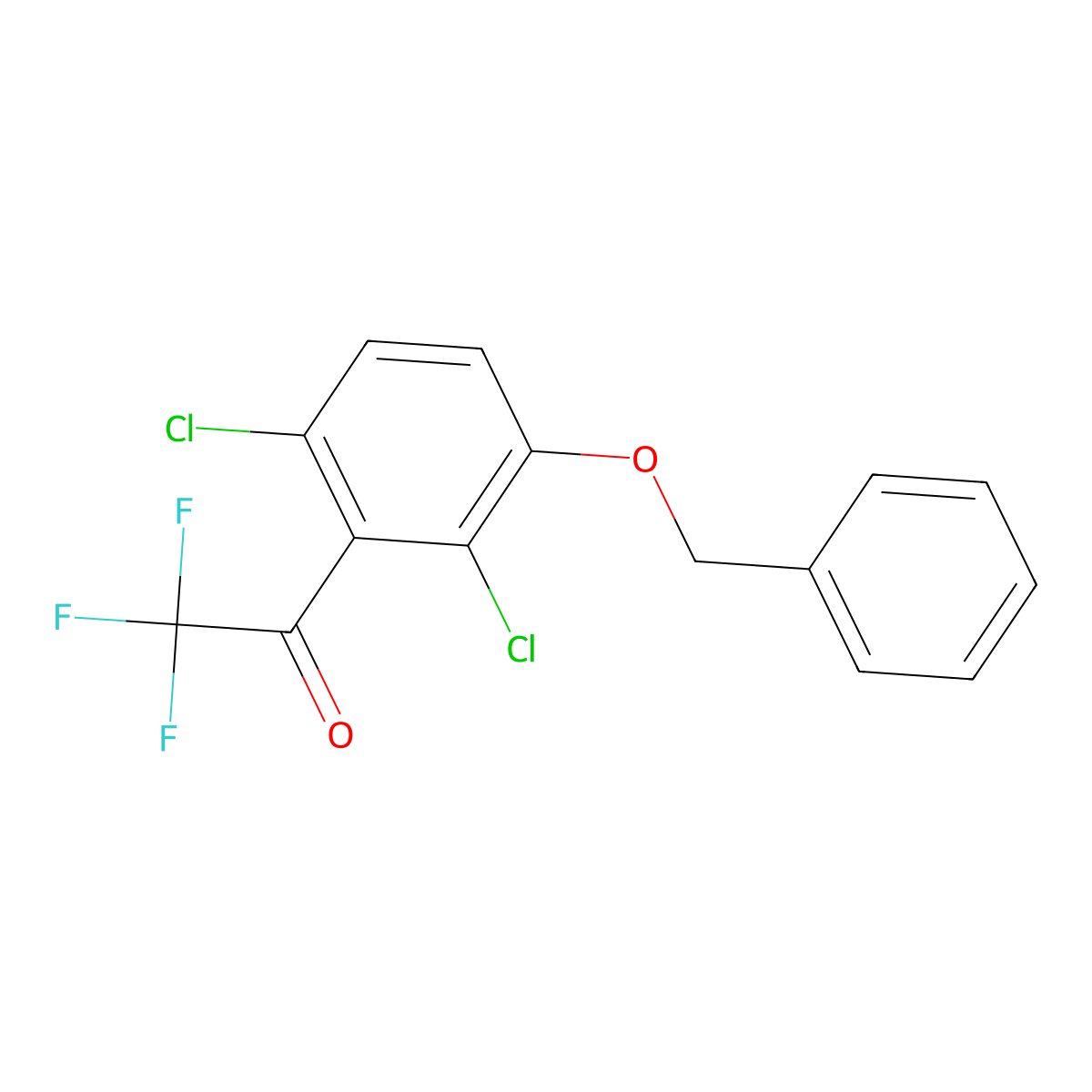 1-(3-(Benzyloxy)-2,6-dichlorophenyl)-2,2,2-trifluoroethanone molecular structure, CAS 2383561-15-5