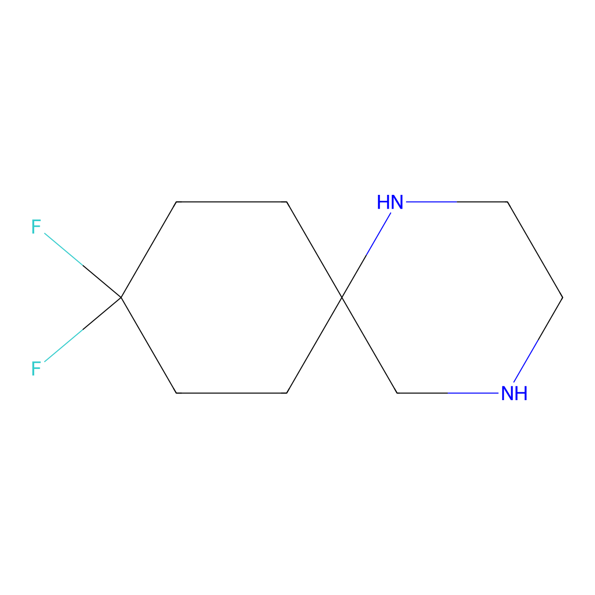 9,9-Difluoro-1,4-diazaspiro[5.5]undecane molecular structure, CAS 2383562-21-6